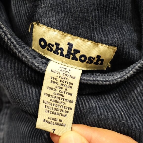 OshKosh Reversible Corduroy Puffer Vest Kids Size 7 Blue/Tan & Camo Outdoor - Picture 4 of 10